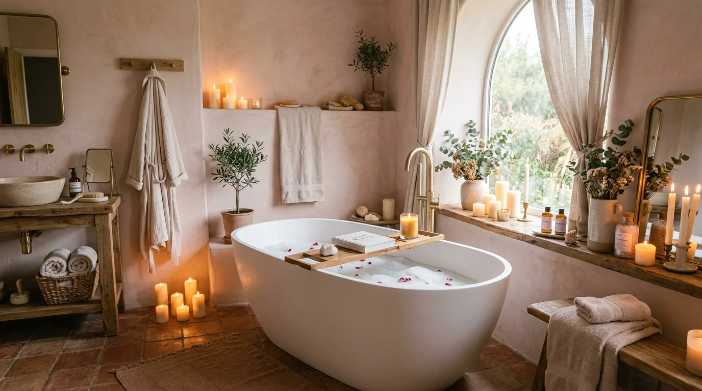 Pink Bathroom Aesthetic Ideas That Feel Like Self-Care in a thoughtfully styled bathroom.