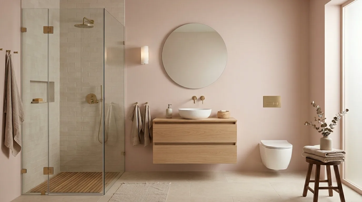 pair it with finishes that support the mood in a bathroom inspired by pink aesthetic feel like.