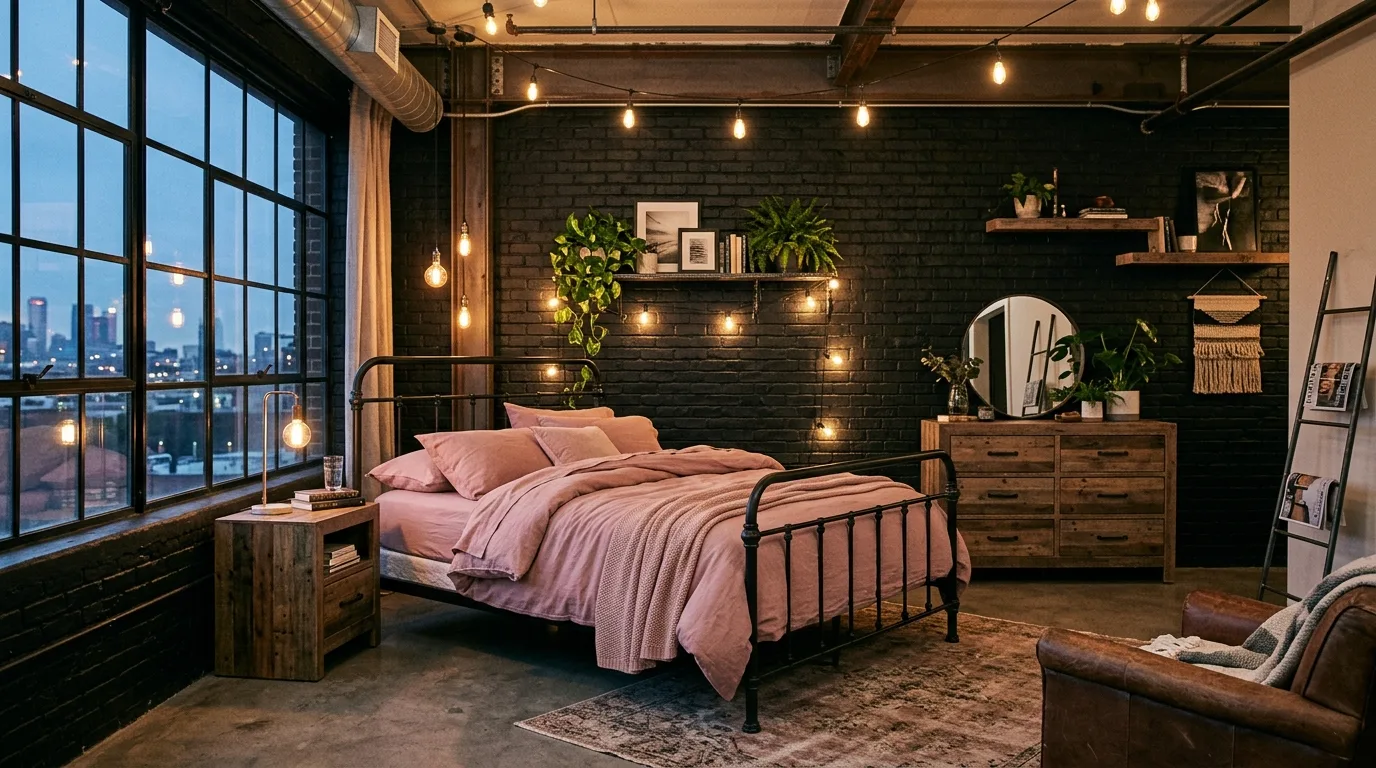 Playful pattern mixing in black and pink with bold feminine styling.