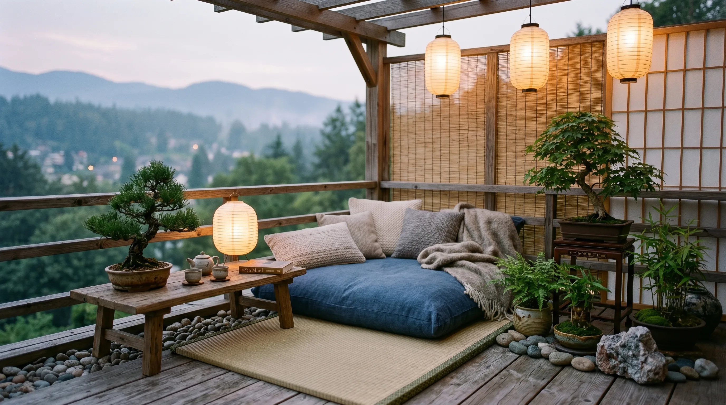 Small balcony styled around quiet dreamy daily rituals.