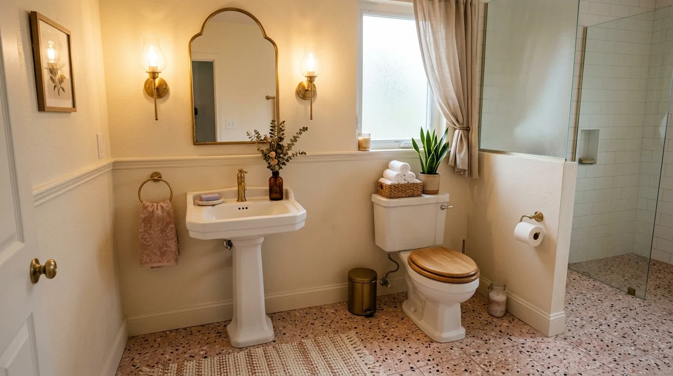 create a bathroom that feels complete in a bathroom inspired by pretty half guest friendly.