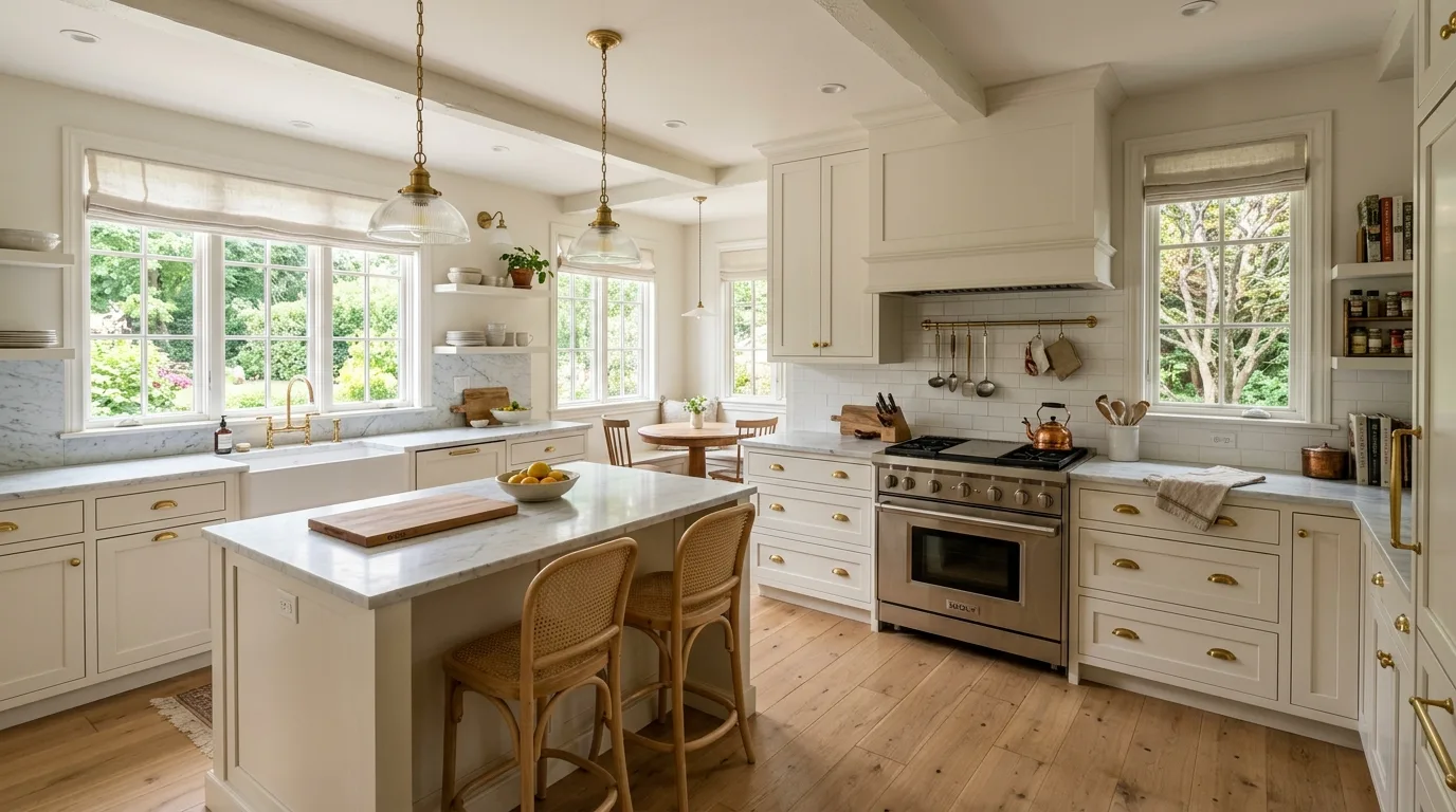 Sleek Flat Panel Kitchen Cabinet Ideas for Modern Simplicity in a thoughtfully styled kitchen.