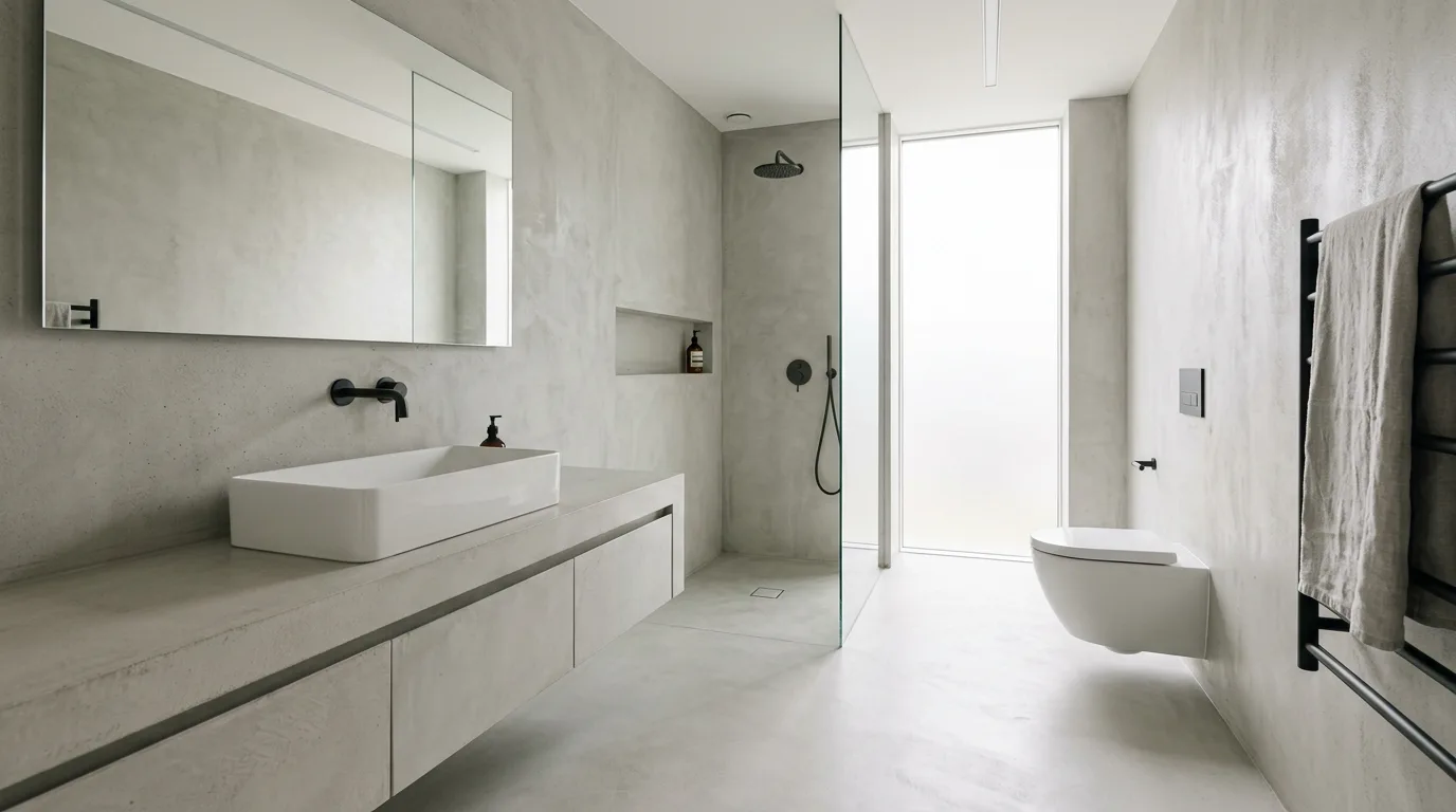 pair it with finishes that support the mood in a bathroom inspired by sleek modern streamlined.