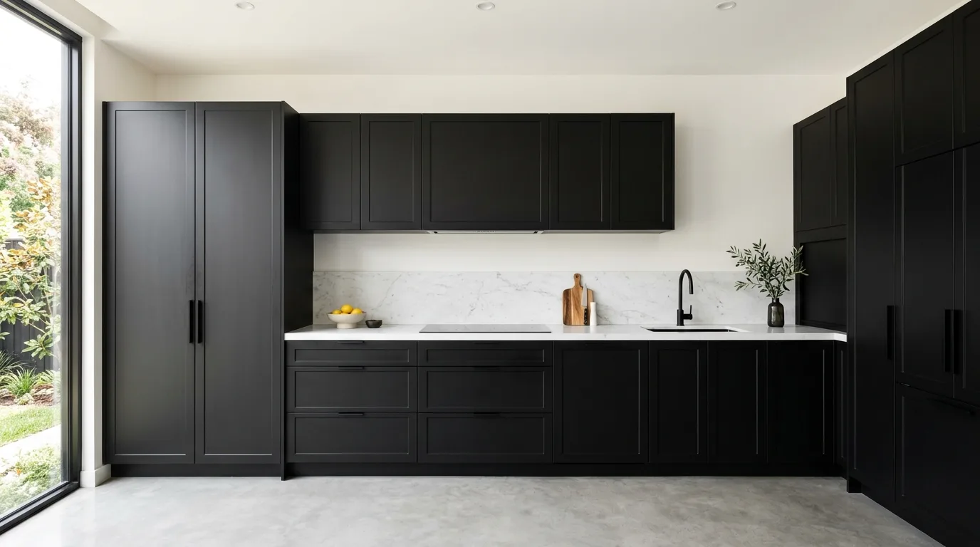 let texture add more depth in a kitchen inspired by slim shaker streamlined.