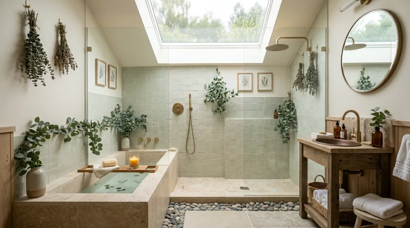 add texture for more depth in a bathroom inspired by tub combos ultimate relaxation.