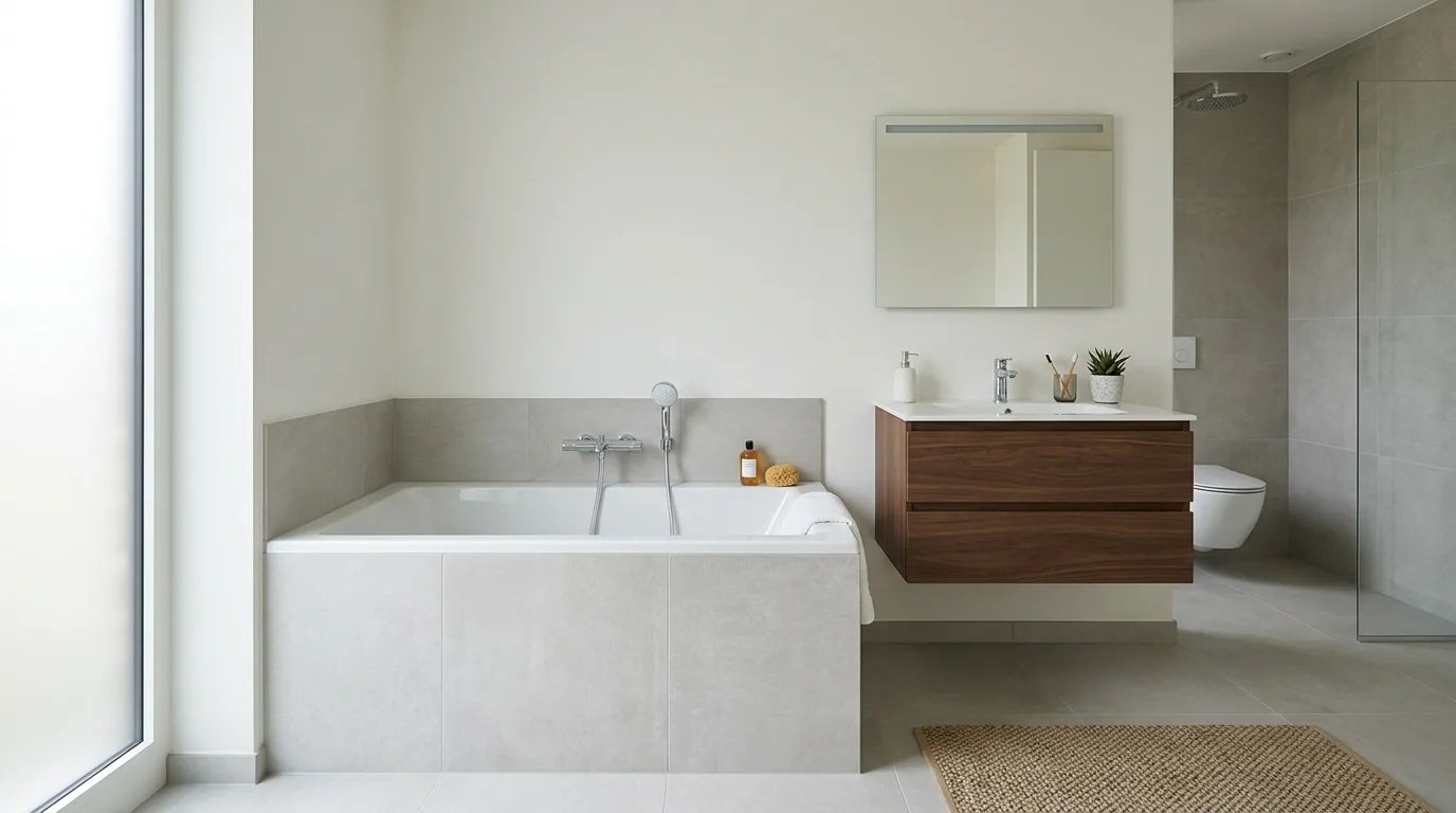 keep fixtures and lines thoughtful in a bathroom inspired by tub combos ultimate relaxation.