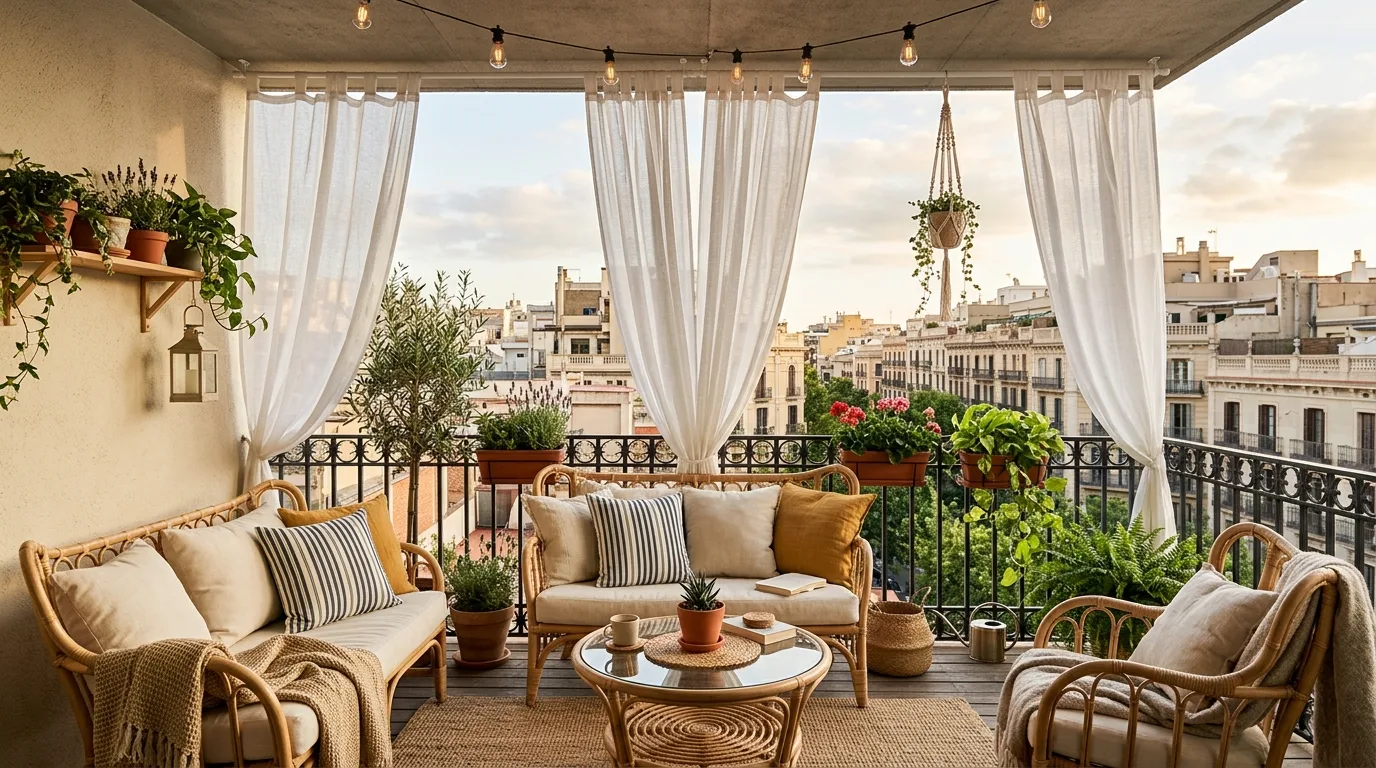 start with a strong layout in a balcony inspired by smart privacy urban retreats.