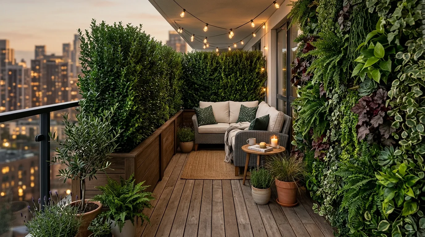 choose furniture that fits the scale in a balcony inspired by smart privacy urban retreats.