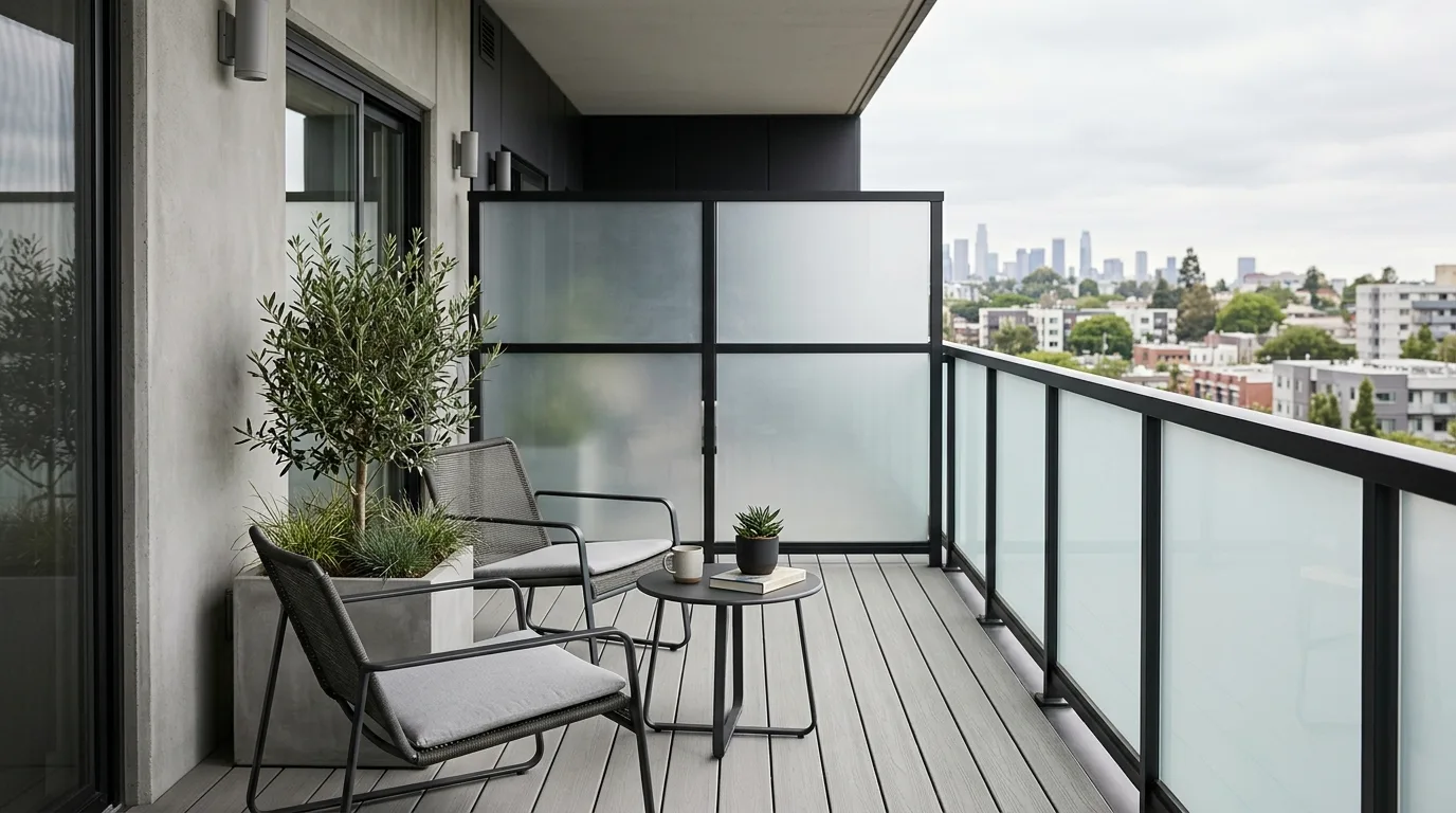 use light and shade intentionally in a balcony inspired by smart privacy urban retreats.