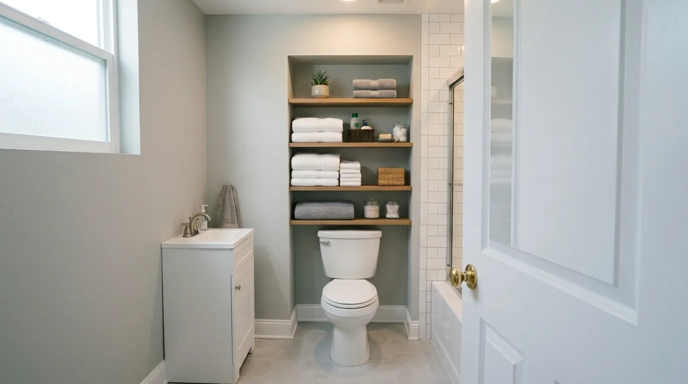 start with the main color or material story in a bathroom inspired by smart organization hacks need.