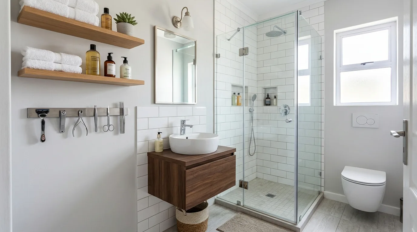use lighting to bring the space to life in a bathroom inspired by smart organization hacks need.