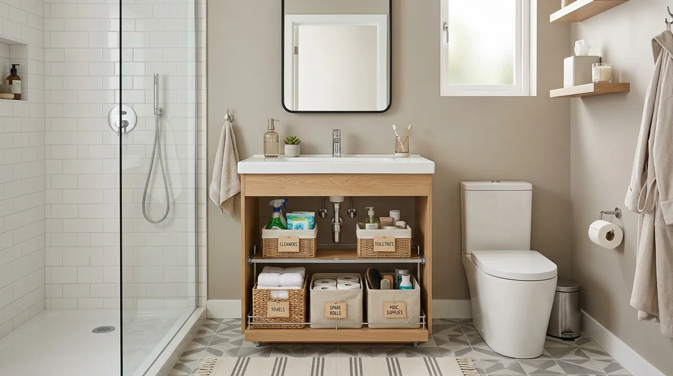 create a bathroom that feels complete in a bathroom inspired by smart organization hacks need.