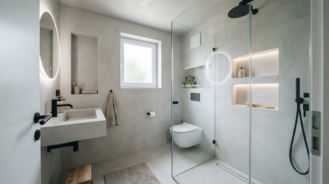 pair it with finishes that support the mood in a bathroom inspired by solutions very lacks space.