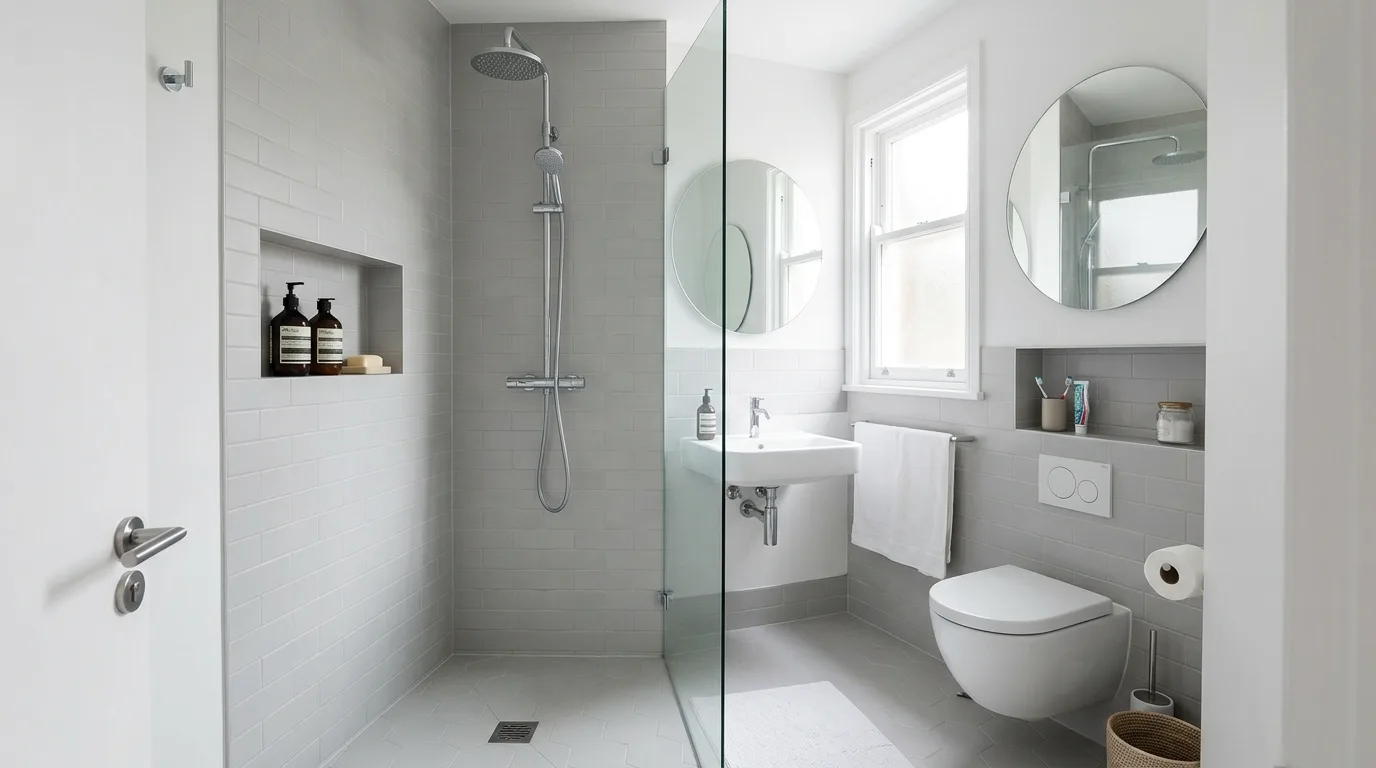 create a bathroom that feels complete in a bathroom inspired by solutions very lacks space.