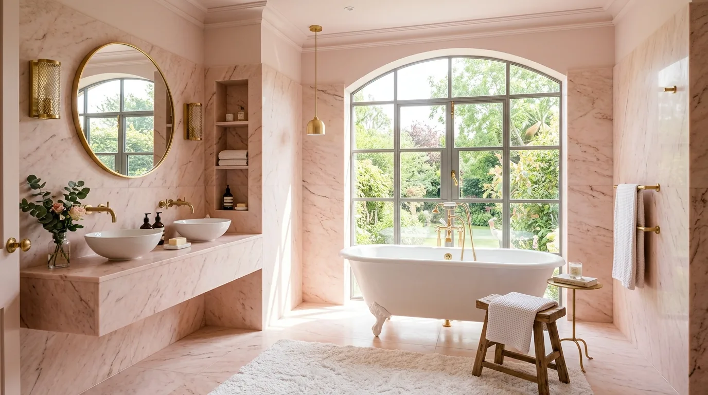Stunning Pink Bathroom Designs to Inspire Your Remodel in a thoughtfully styled bathroom.