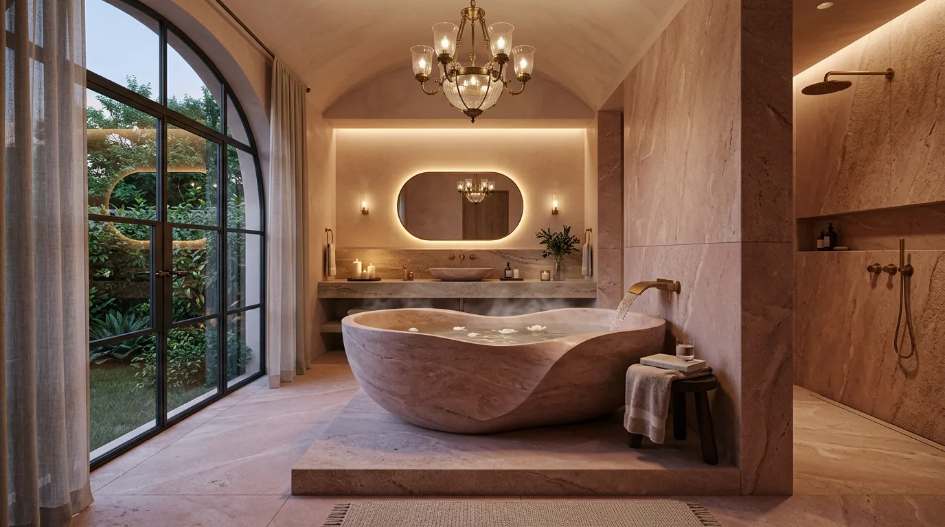 pair it with finishes that support the mood in a bathroom inspired by stunning pink inspire remodel.