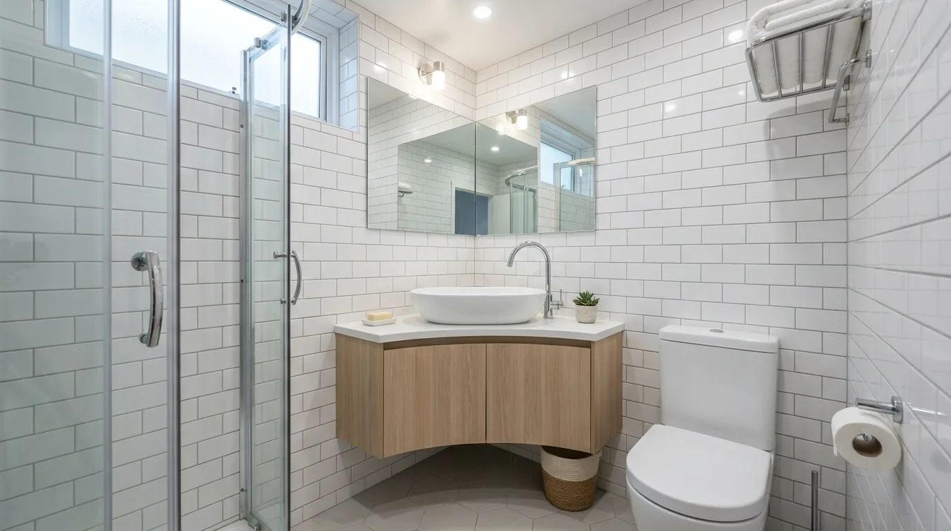 pair it with finishes that support the mood in a bathroom inspired by stylish vanity tight quarters.