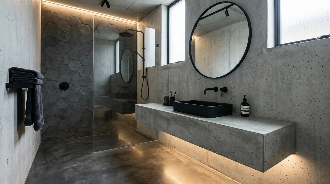 balance boldness with breathing room in a bathroom inspired by stylish vanity tight quarters.