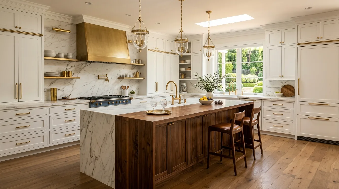 keep hardware and details intentional in a kitchen inspired by stylish two tone wood.