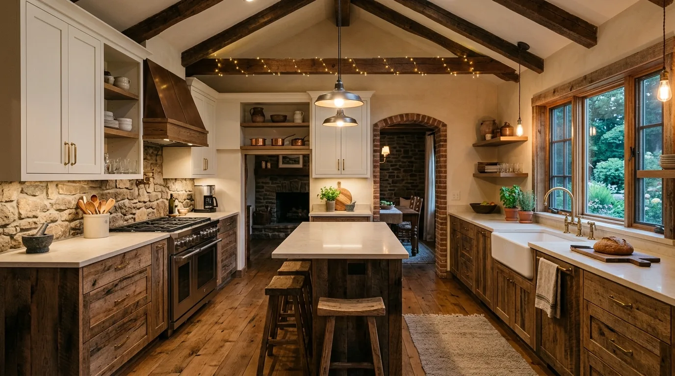 let the kitchen feel personal but edited in a kitchen inspired by stylish two tone wood.