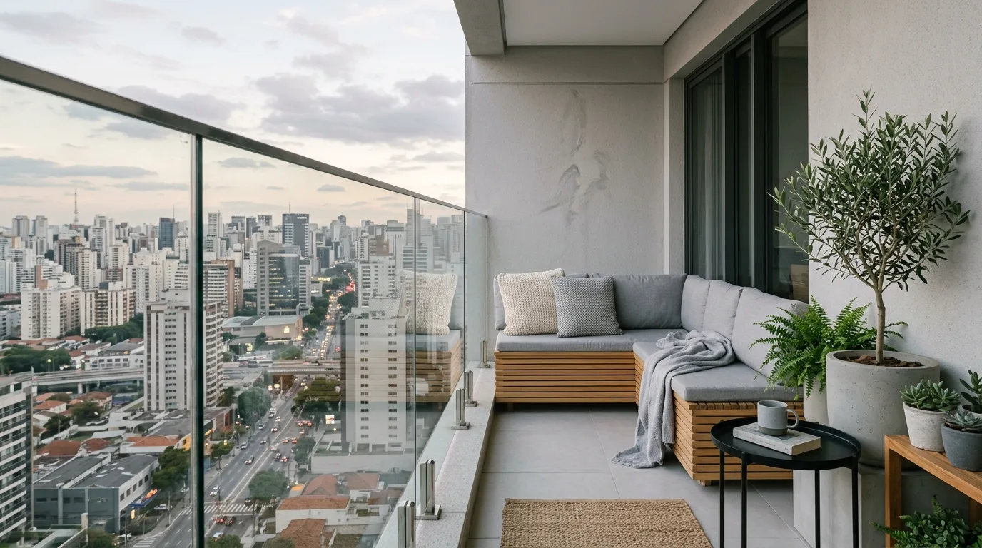 use decor that supports daily living in a balcony inspired by tiny big impact.