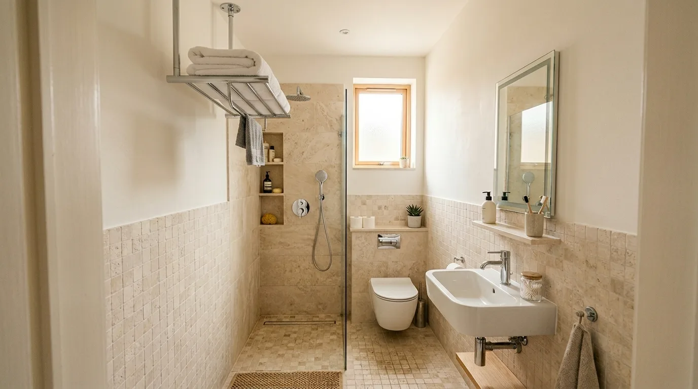 create a bathroom that feels complete in a bathroom inspired by towel storage solutions without.