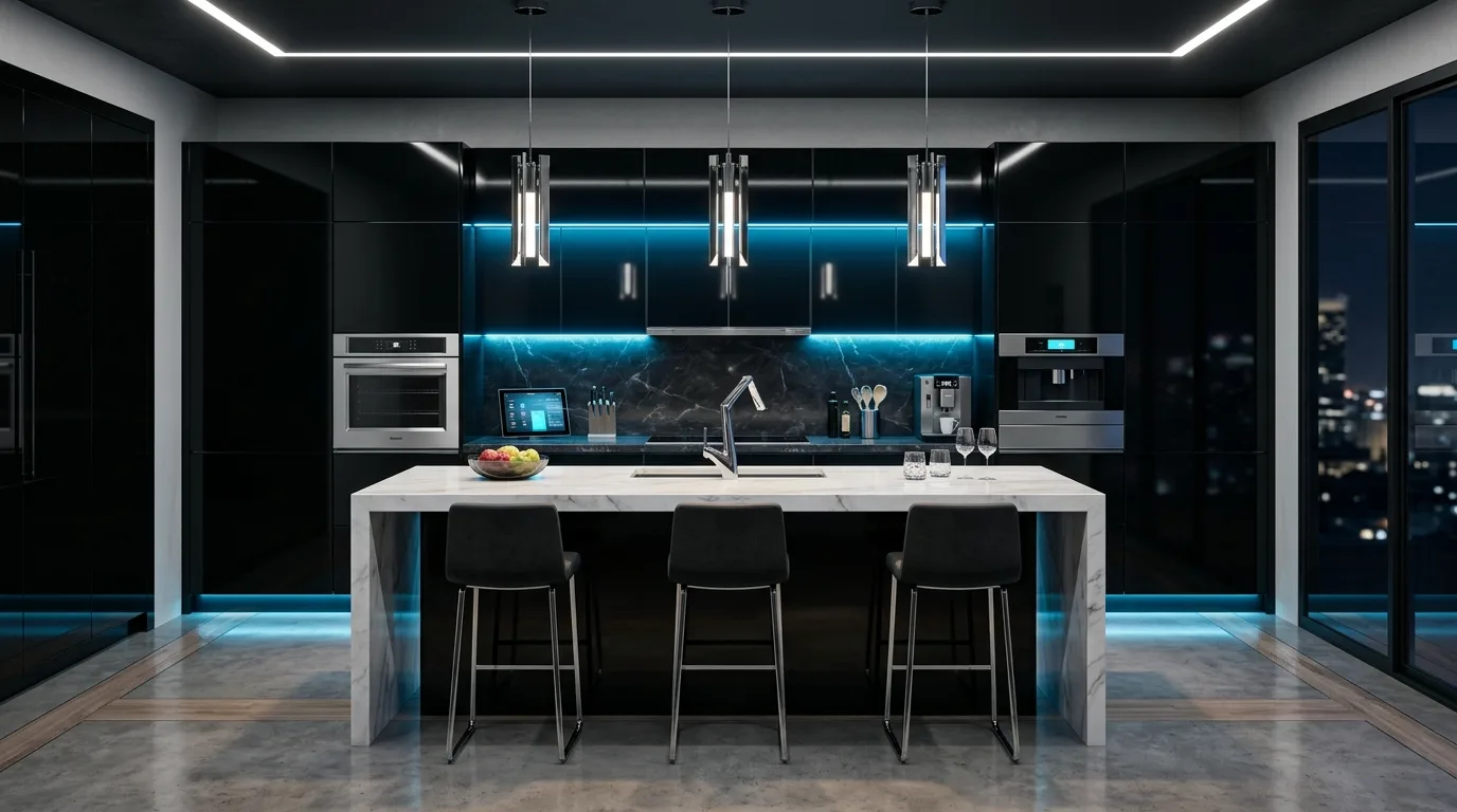start with a clear cabinet direction in a kitchen inspired by ultra modern high gloss.