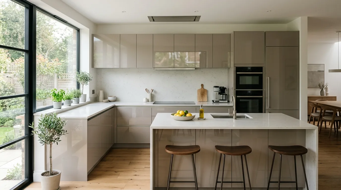 create a kitchen that feels complete in a kitchen inspired by ultra modern high gloss.