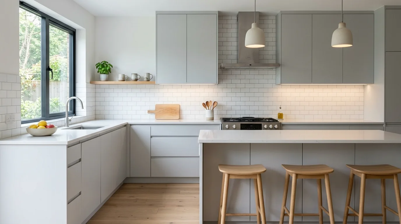 pair the main finish with supportive materials in a kitchen inspired by unfussy simple clean slate.