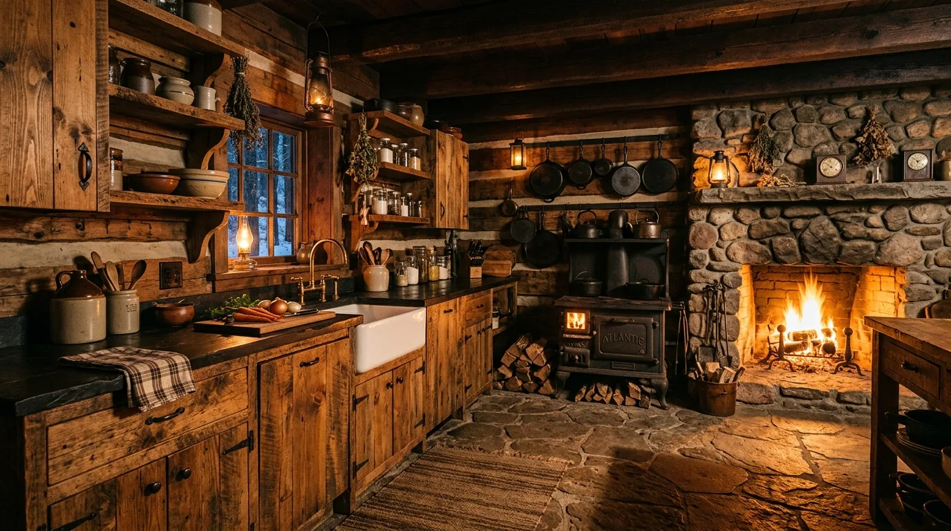 Imperfect rustic cabinets adding soul to a country kitchen.